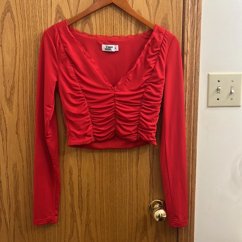 Tiger Mist Maggie Top in Red - Picture 3 of 12